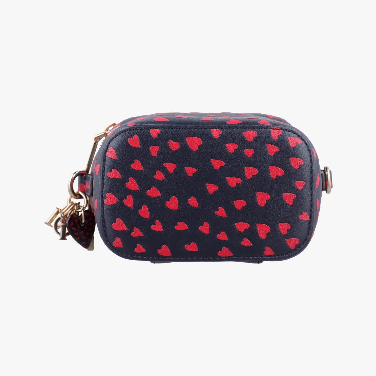 Dior Micro Lady Vanity Case Black Red Leather Handbag — view 3