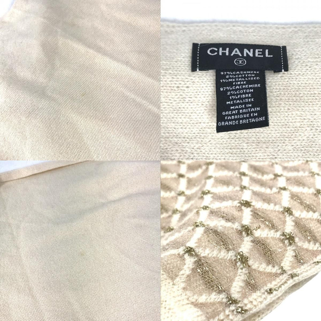 Chanel Scarf CC Logo Cashmere Beige — view 8