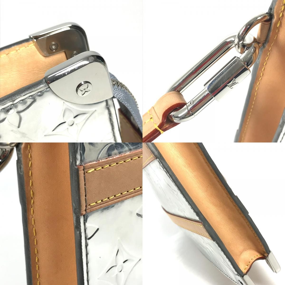 Louis Vuitton Clutch Trunk Pochette Leather Silver — view 8