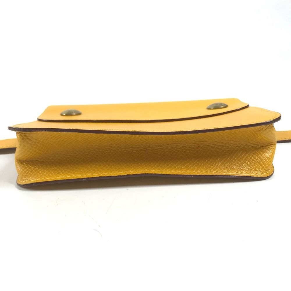 Hermes Belt Bag Pochette Green Courchevel Yellow — view 5