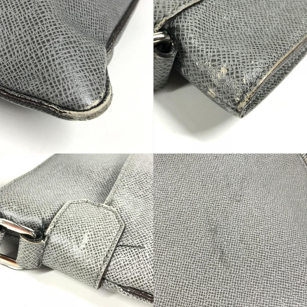 Louis Vuitton Shoulder Bag Sasha Taiga Leather Glacier Gray — view 7