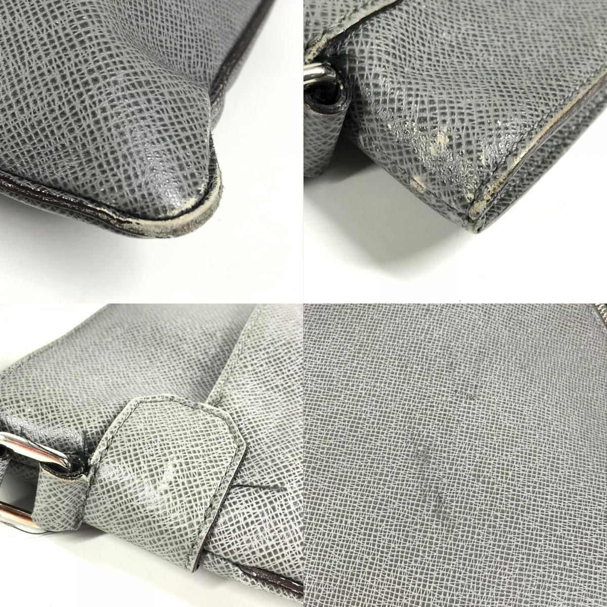 Louis Vuitton Shoulder Bag Sasha Taiga Leather Glacier Gray — view 7