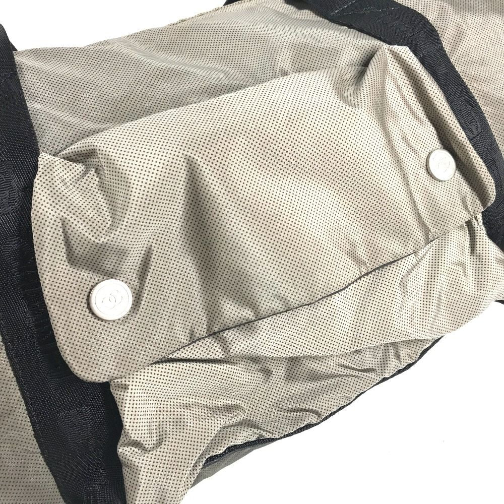 Chanel Boston Bag Logo Nylon Gray — view 7
