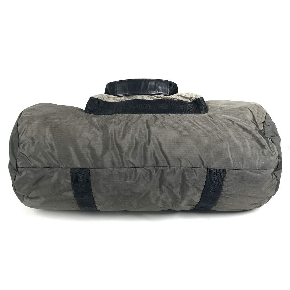 Chanel Boston Bag Logo Nylon Gray — view 6