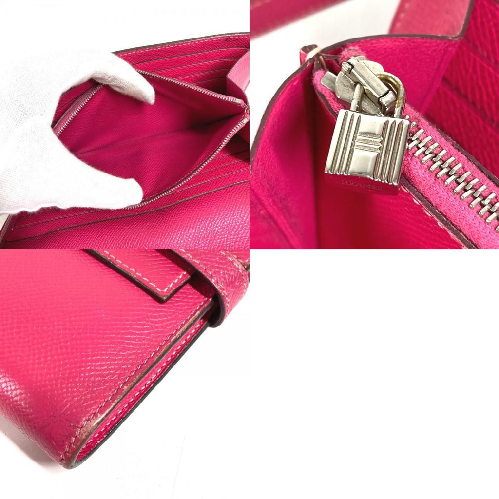 Hermes Wallet Kelly Epsom Rose Tyrian Pink — view 9