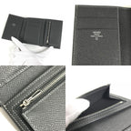 Hermes Trifold Wallet Bearn Combination Epsom Graphite Grineve Gray — view 8