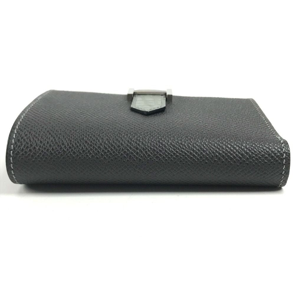 Hermes Trifold Wallet Bearn Combination Epsom Graphite Grineve Gray — view 4