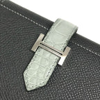 Hermes Trifold Wallet Bearn Combination Epsom Graphite Grineve Gray — view 7