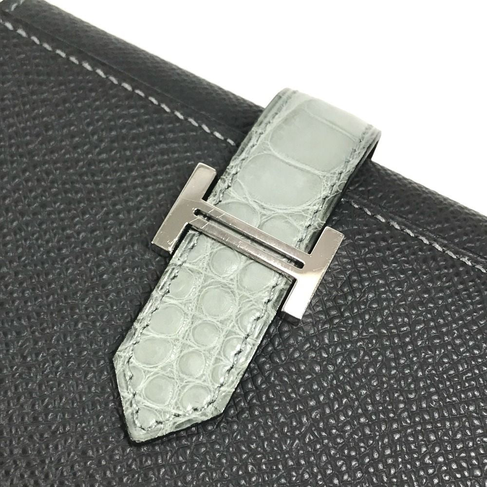 Hermes Trifold Wallet Bearn Combination Epsom Graphite Grineve Gray — view 7