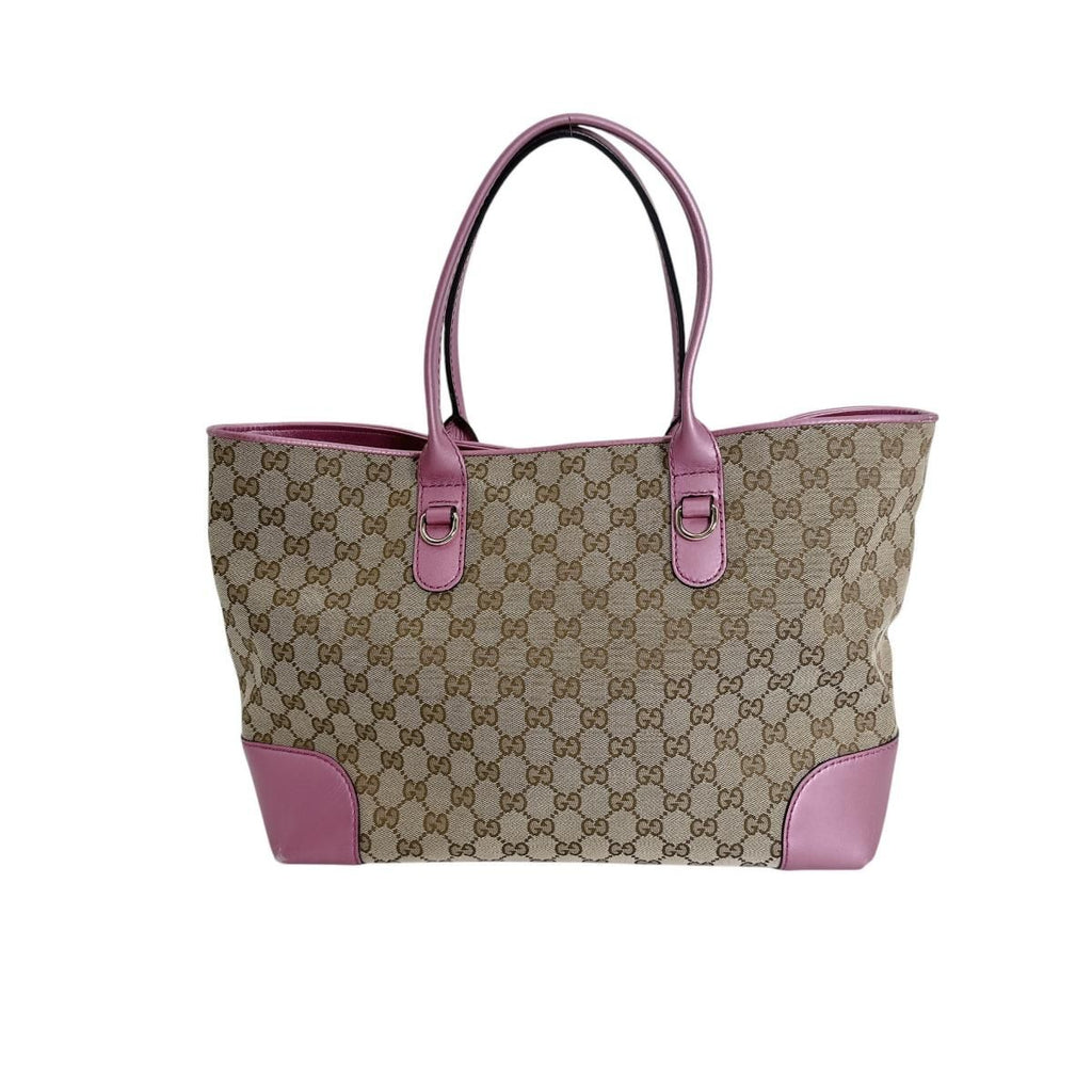 Gucci Supreme Open Tote GG Brown Pink — view 3