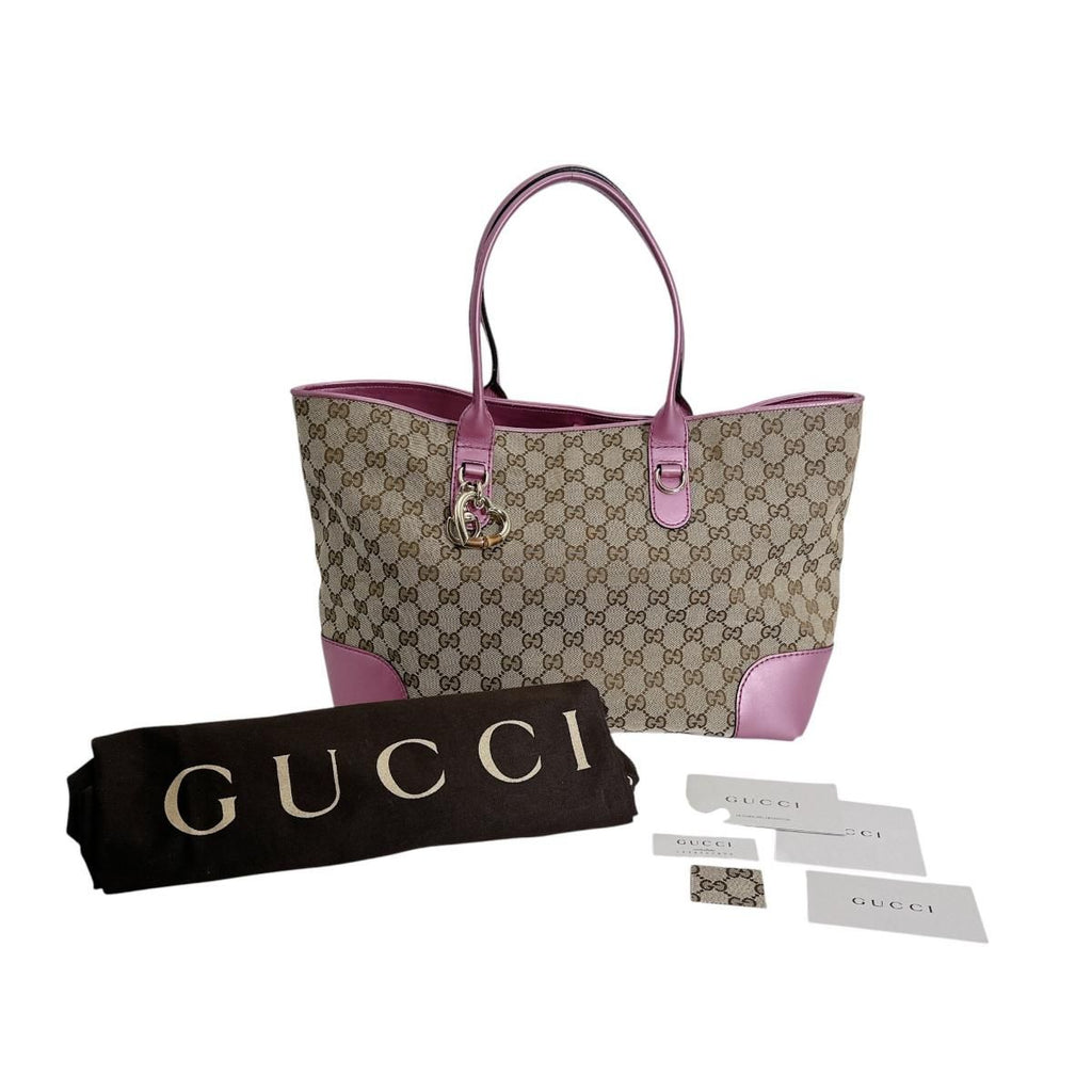 Gucci Supreme Open Tote GG Brown Pink