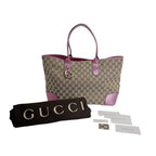Gucci Supreme Open Tote GG Brown Pink