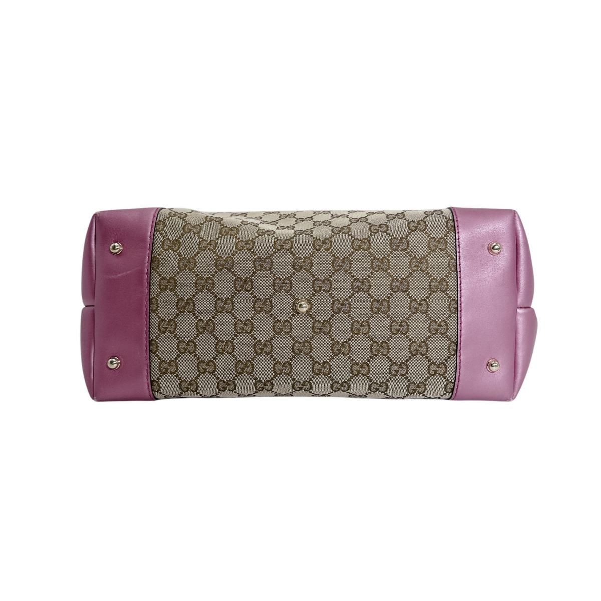 Gucci Supreme Open Tote GG Brown Pink — view 5