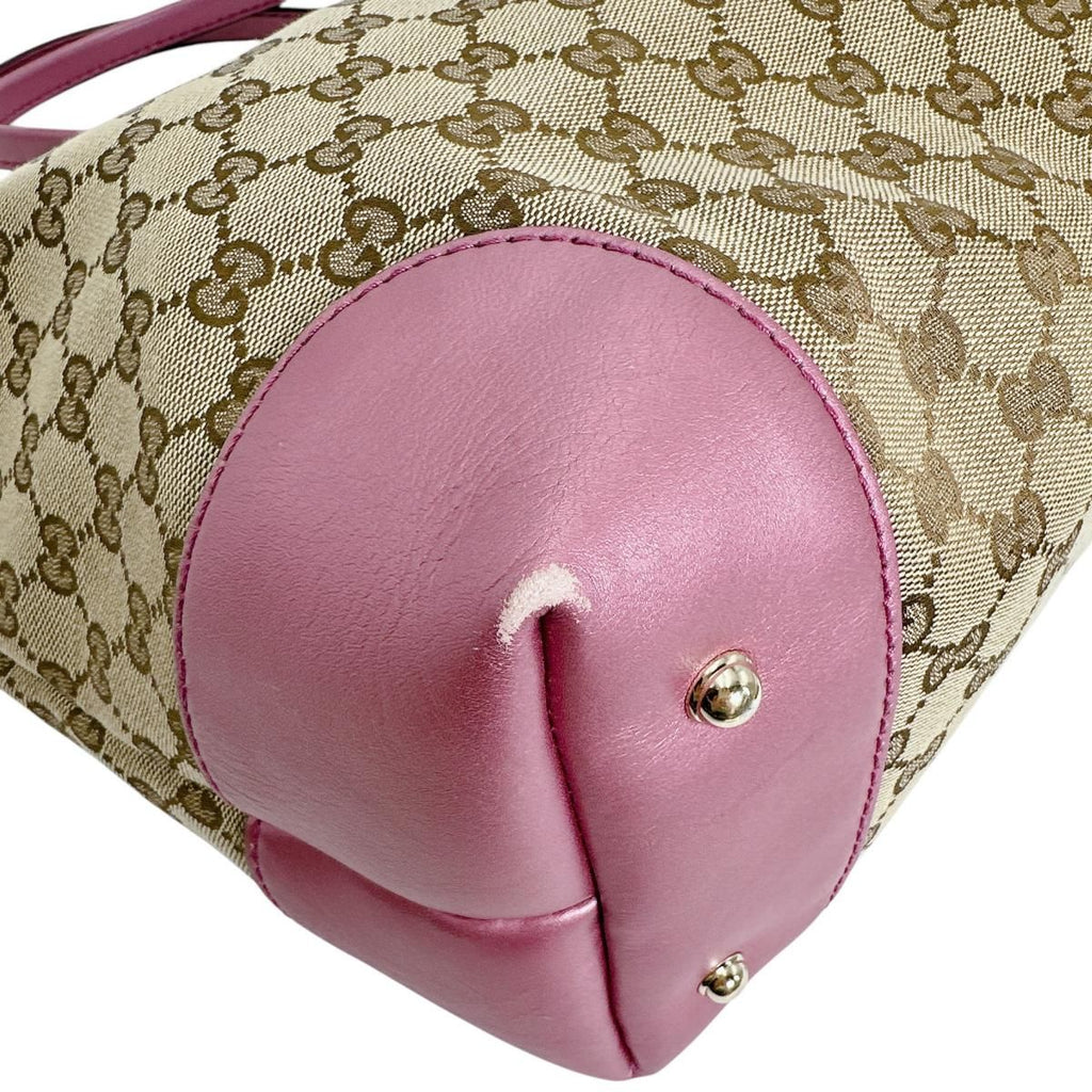 Gucci Supreme Open Tote GG Brown Pink — view 7