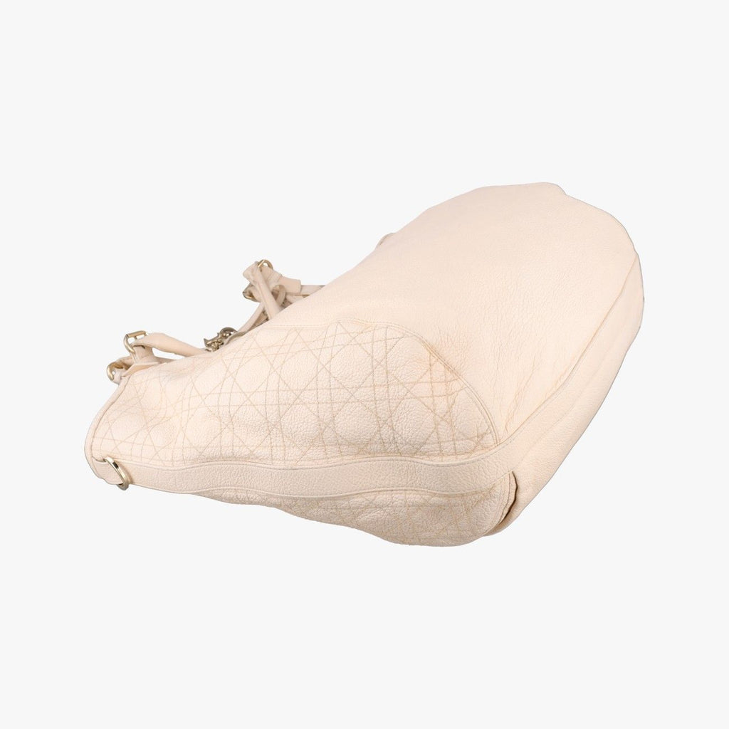Dior Cannage Beige Leather Handbag — view 7