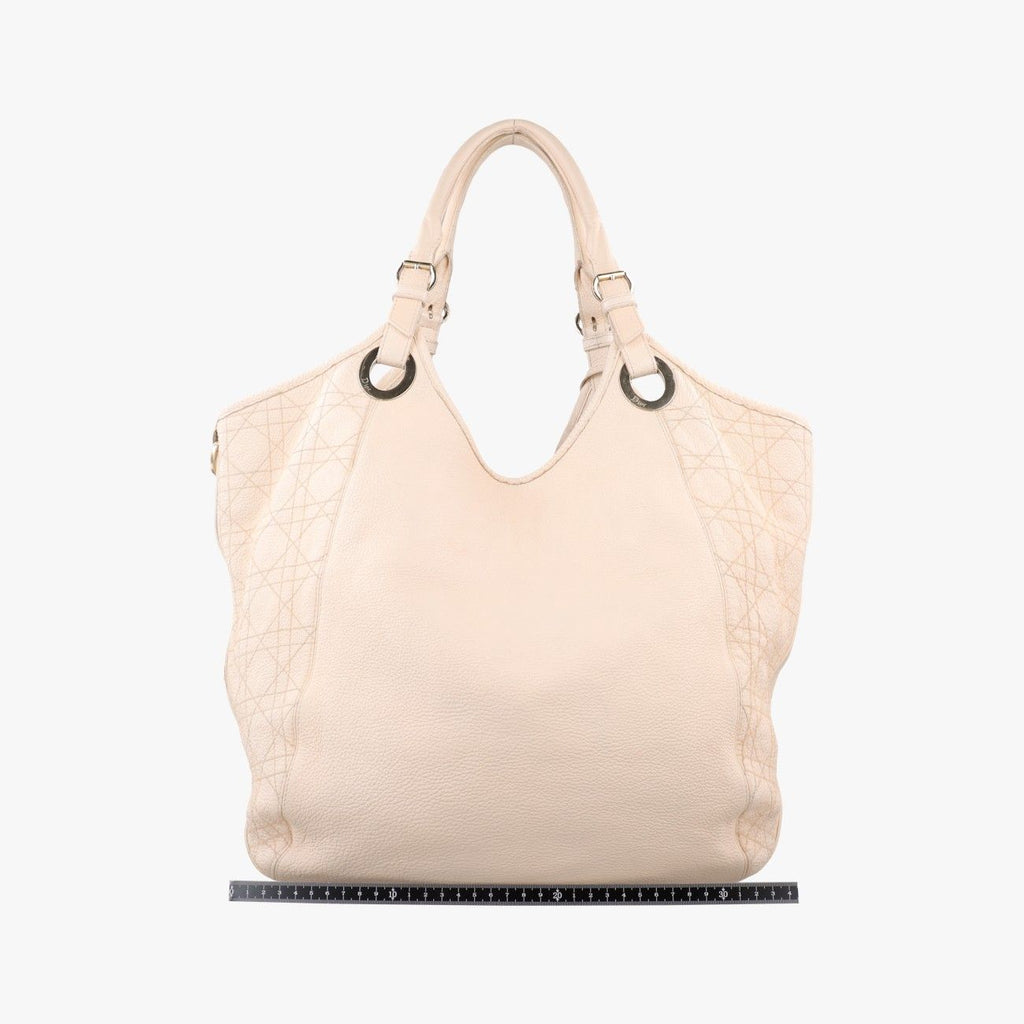 Dior Cannage Beige Leather Handbag — view 2