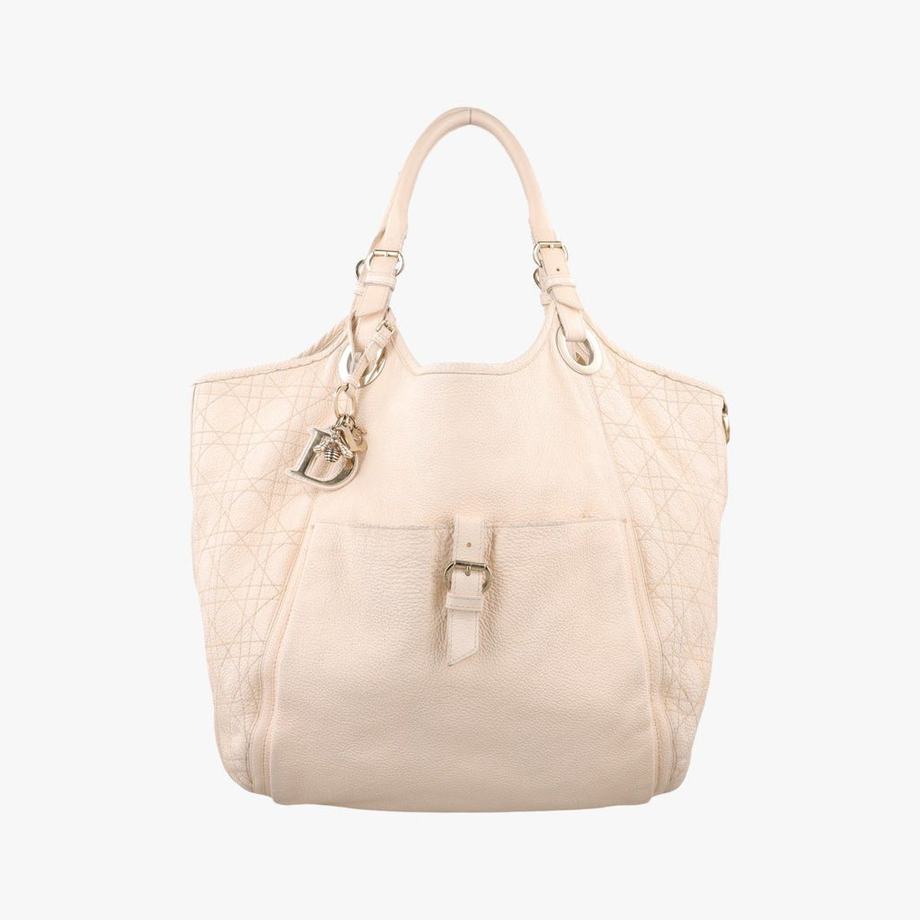 Dior Cannage Beige Leather Handbag