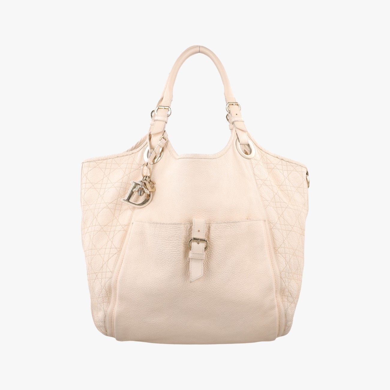 Dior Cannage Beige Leather Handbag
