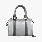 Dior Zucca Pattern Zucchino Glitter Logo Silver Gray Leather PZ Handbag