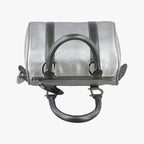 Dior Zucca Pattern Zucchino Glitter Logo Silver Gray Leather PZ Handbag — view 8