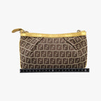 Fendi Zucchino Bijou Tobacco Brown Gold Jacquard Handbag — view 2