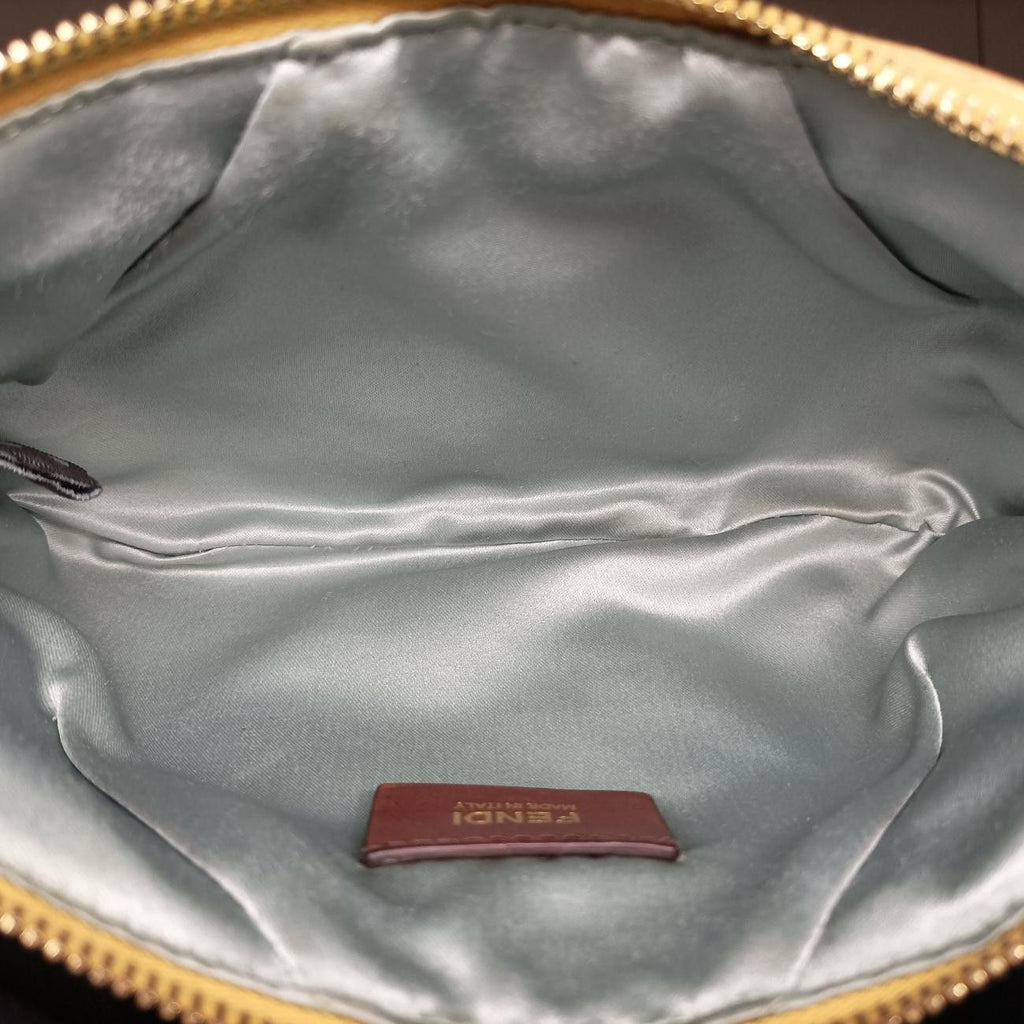 Fendi Zucchino Bijou Tobacco Brown Gold Jacquard Handbag — view 9