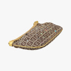 Fendi Zucchino Bijou Tobacco Brown Gold Jacquard Handbag — view 5