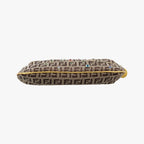 Fendi Zucchino Bijou Tobacco Brown Gold Jacquard Handbag — view 3