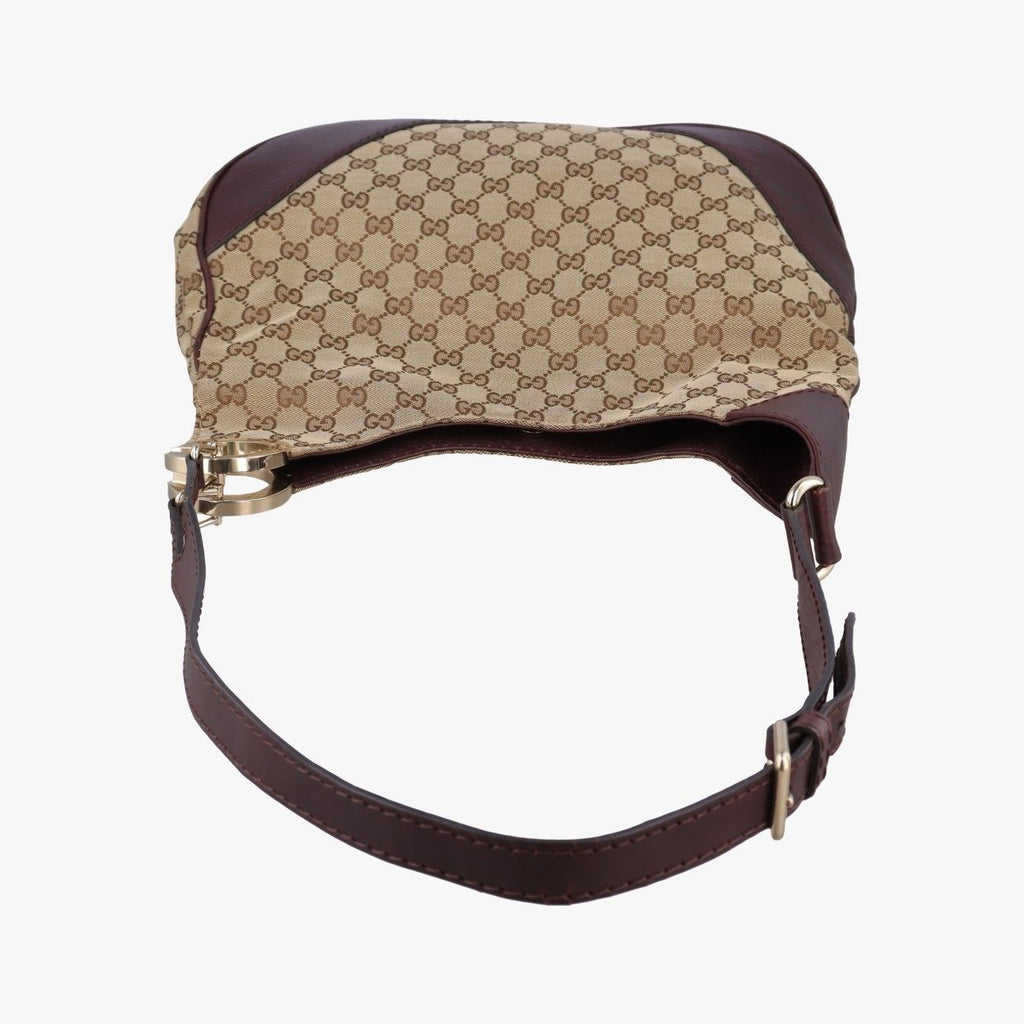 Gucci Charlotte Beige Bordeaux Canvas Leather Shoulder — view 8