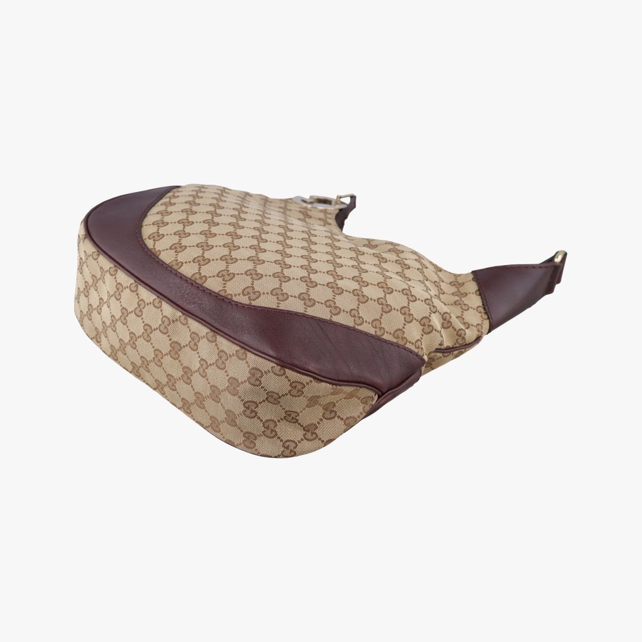 Gucci Charlotte Beige Bordeaux Canvas Leather Shoulder — view 6