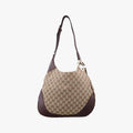 Gucci Charlotte Beige Bordeaux Canvas Leather Shoulder