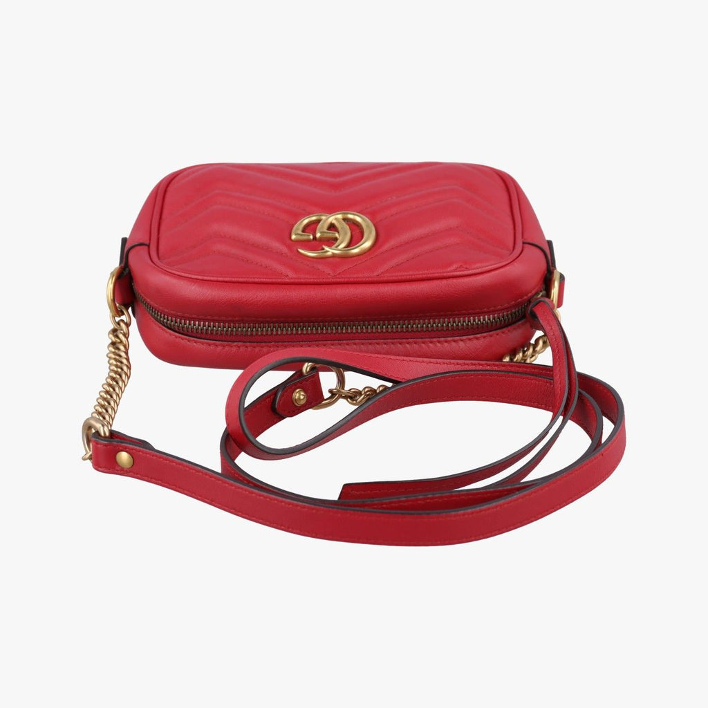 Gucci GG Marmont Red Leather Shoulder — view 8