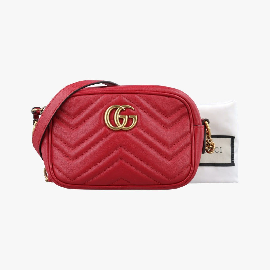 Gucci GG Marmont Red Leather Shoulder