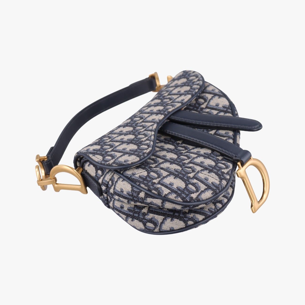 Dior Saddle Navy Jacquard Handbag — view 5