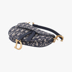 Dior Saddle Navy Jacquard Handbag — view 4