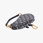 Dior Saddle Navy Jacquard Handbag — view 7
