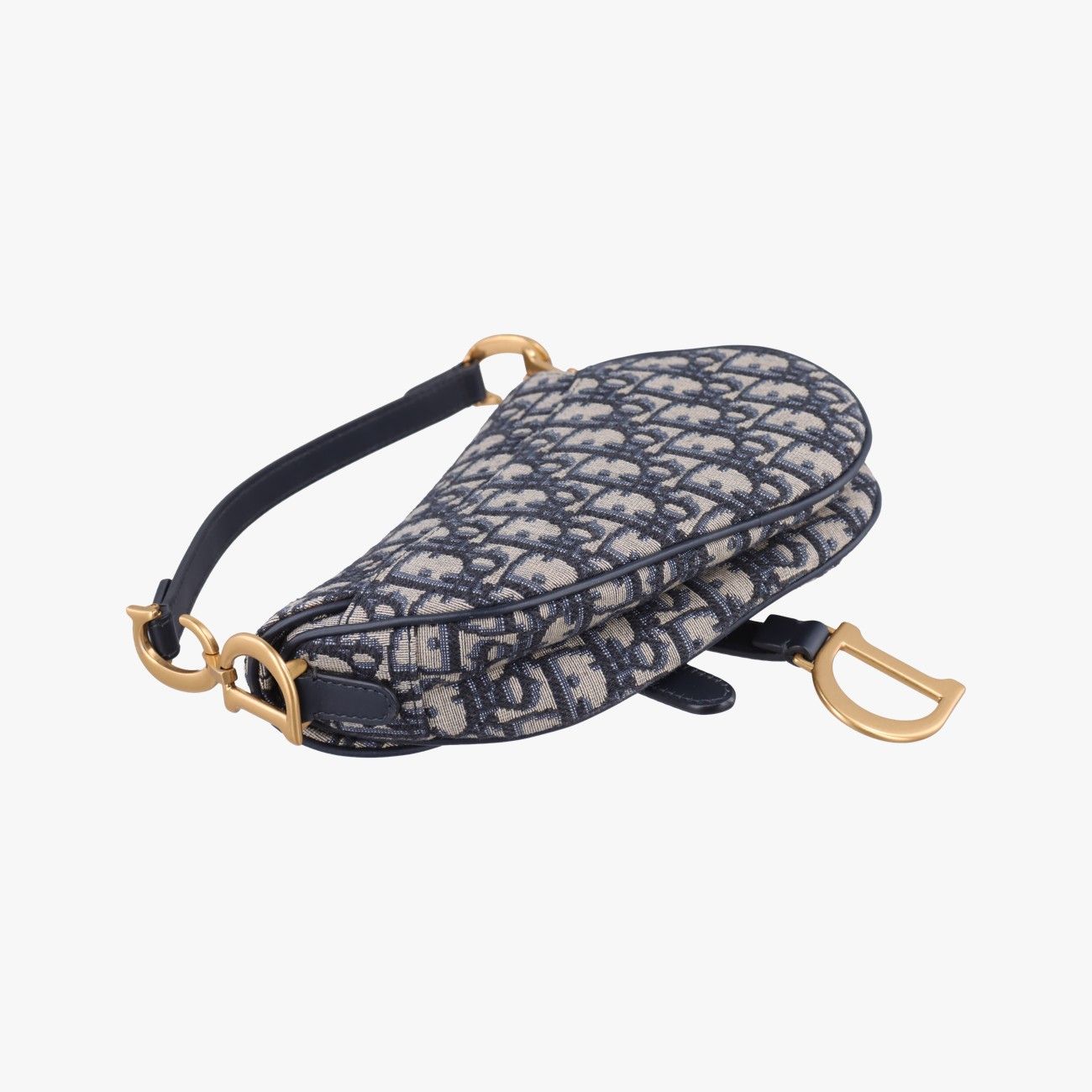 Dior Saddle Navy Jacquard Handbag — view 7