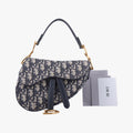 Dior Saddle Navy Jacquard Handbag