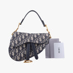 Dior Saddle Navy Jacquard Handbag