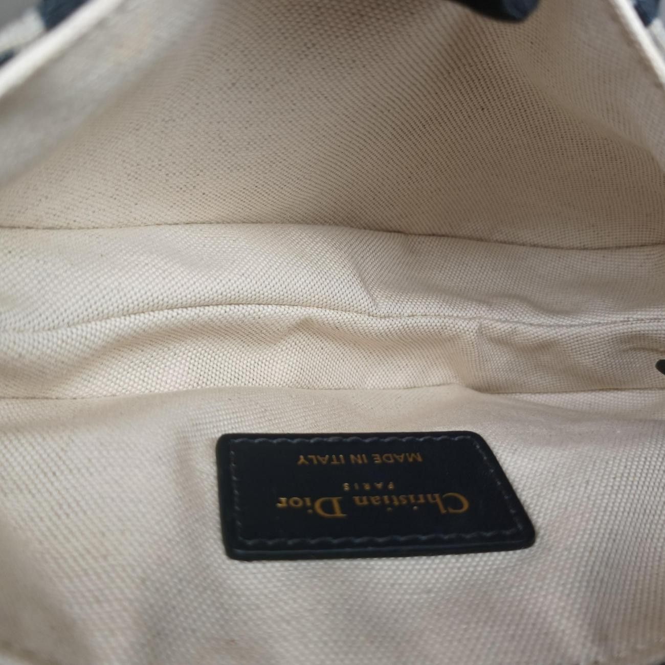 Dior Saddle Navy Jacquard Handbag — view 9