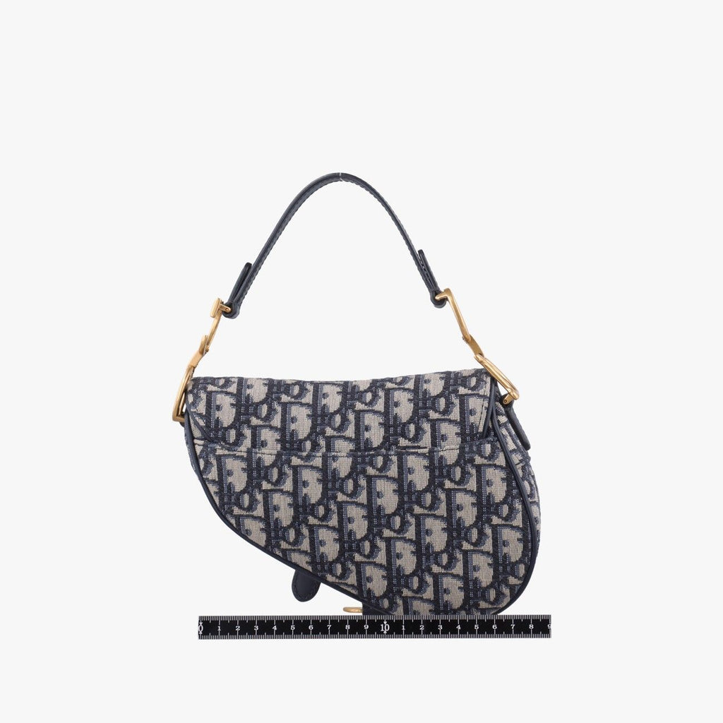 Dior Saddle Navy Jacquard Handbag — view 2