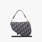 Dior Saddle Navy Jacquard Handbag — view 2