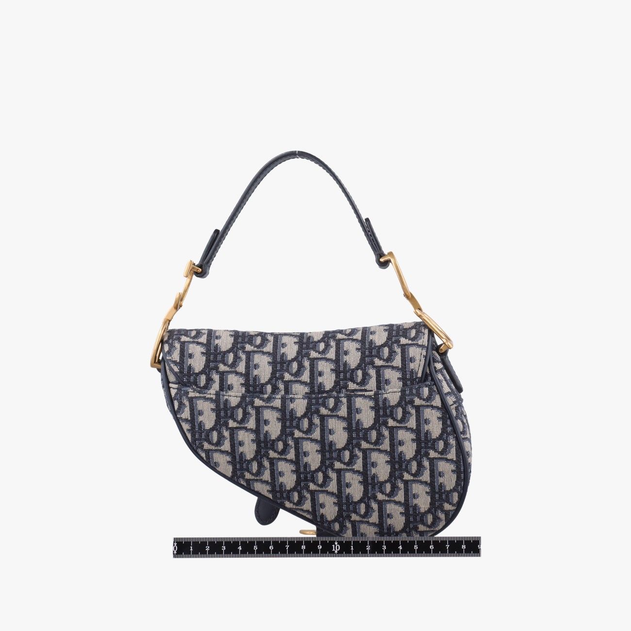 Dior Saddle Navy Jacquard Handbag — view 2