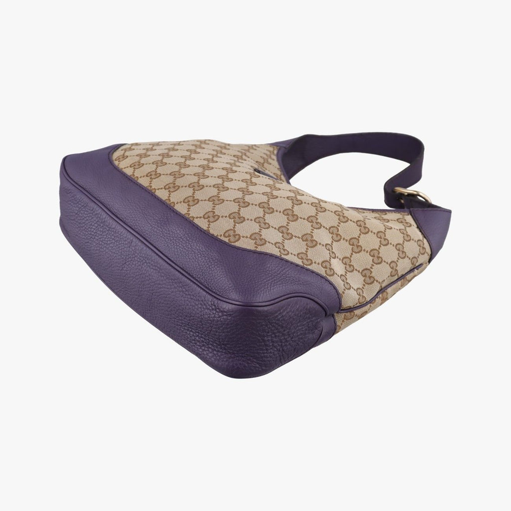 Gucci Jackie Beige Purple Canvas Leather Shoulder — view 6