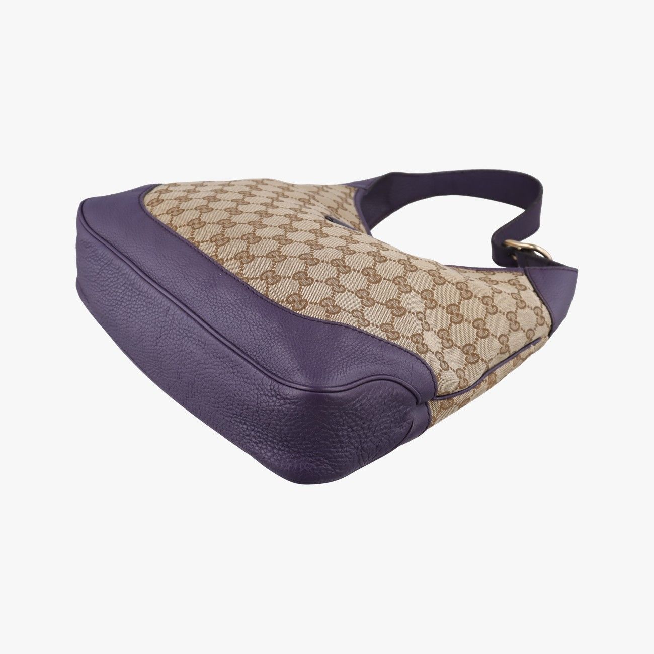 Gucci Jackie Beige Purple Canvas Leather Shoulder — view 6