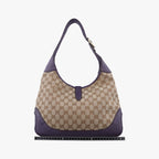 Gucci Jackie Beige Purple Canvas Leather Shoulder — view 2