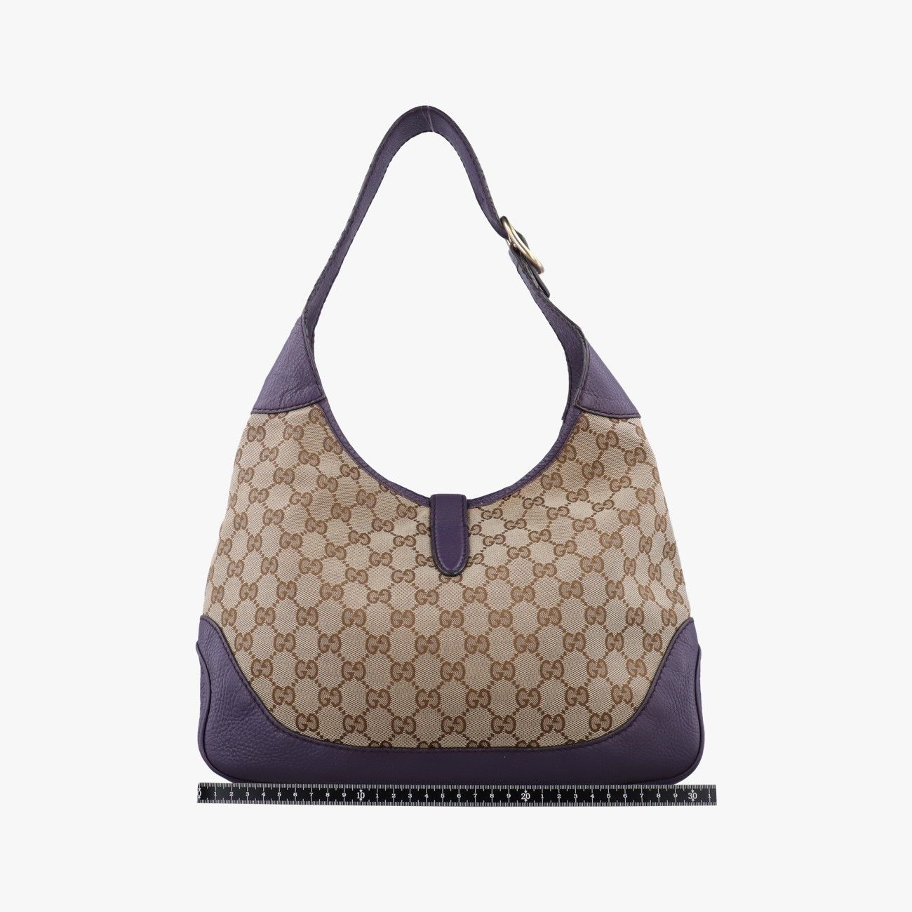 Gucci Jackie Beige Purple Canvas Leather Shoulder — view 2