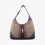 Gucci Jackie Beige Purple Canvas Leather Shoulder