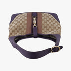 Gucci Jackie Beige Purple Canvas Leather Shoulder — view 8