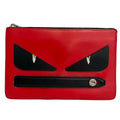 Fendi Clutch Bugs Red Black Leather